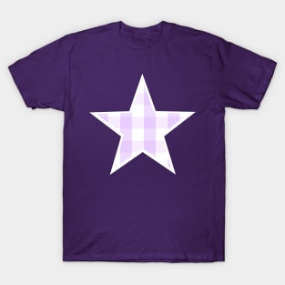 Soft Purple and White Buffalo Plaid Star T-Shirt